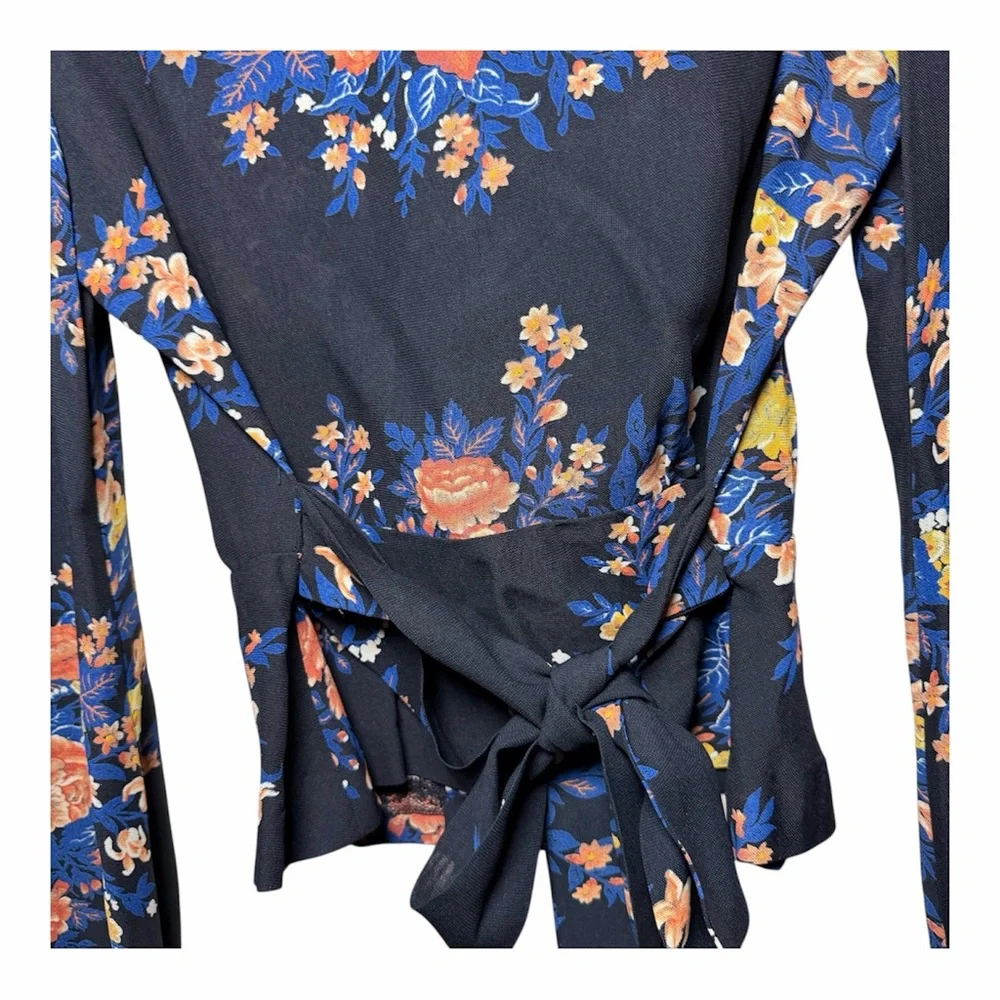 70s Floral Ruffle Top Sundays Child California S Boho Hippie Peplum Vintage - Picture 3 of 13